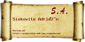 Siskovits Adrián névjegykártya